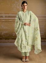 Bamber Silk Green Traditional Wear Embroidery Work Straight Suit